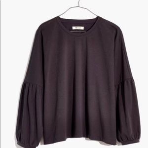 Madewell Crepe Drop-Shoulder Bubble-Sleeve Tee